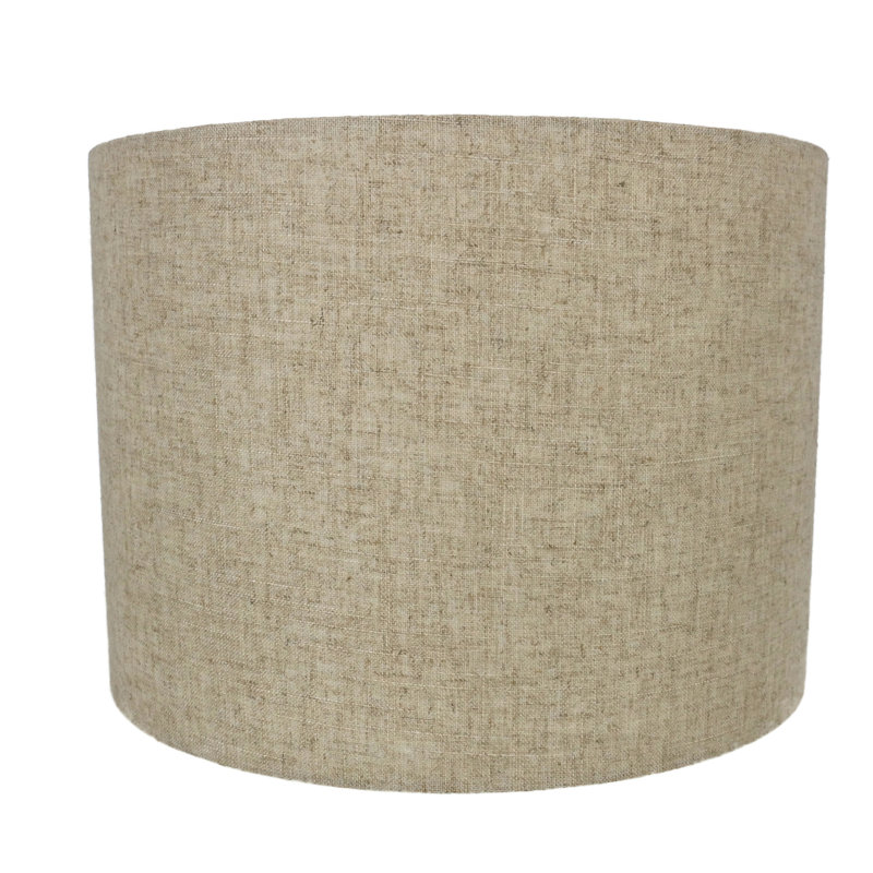 Abat-jour tambour en lin (araignée), H 10 po x l 14 po x P 14 po, Beige