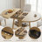 43"-59" Extendable Round Dining Table For 4-8, Natural Rattan Oval Dining Table With Removable Leaf, Lower Storage Shelf, For Dining & Kitchen Spaces-1287150544