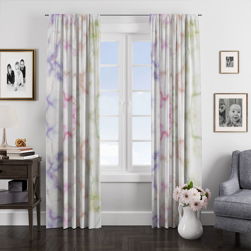 Panneaux de rideaux semi-transparents abstraits, L 20 po x L 82 po