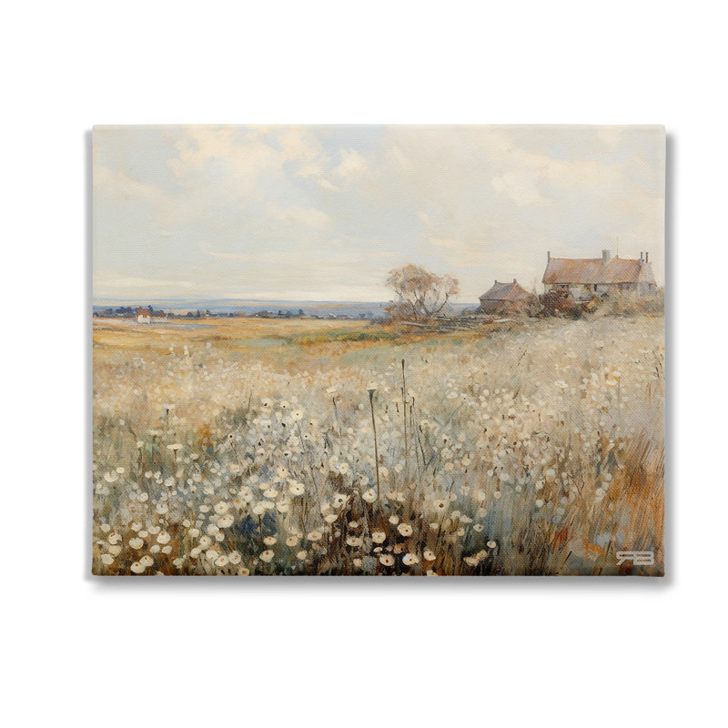 Art mural neutre sur terre ferme par RB, Toile tendue, H 16 po x l 20 po x P 1,5 po