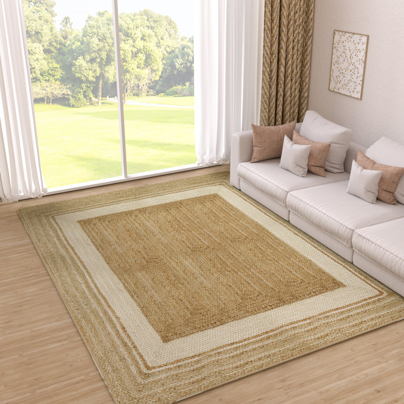 Tapis en jute tressé à la main Kayleigh , Rectangle 7 pi x 9 pi