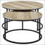 Ensemble de 2 tables basses gigognes rondes en pin pour un intérieur élégant et peu encombrant