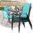 Melisa Patio Dining Set 5 Pieces, All Weather Outdoor Furniture W/30"X 30" Table and 4 Stackable PVC-coated polyester Chairs, Metal Table and Chairs for Patio, Lawn, Garden, Poolside, Backyard (Umbrella not Included)-109050403
