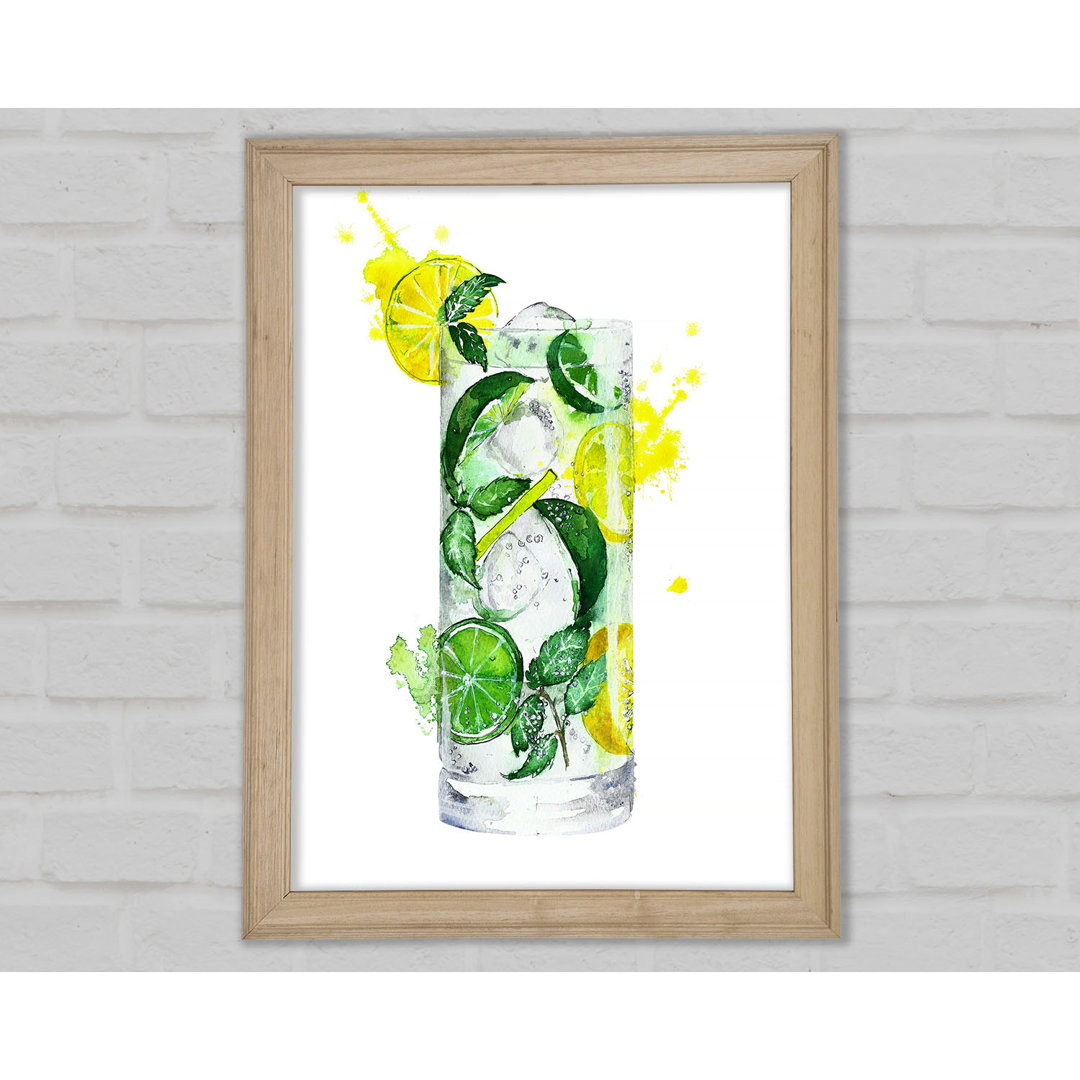 Großes Glas Gin und Tonic - Druck