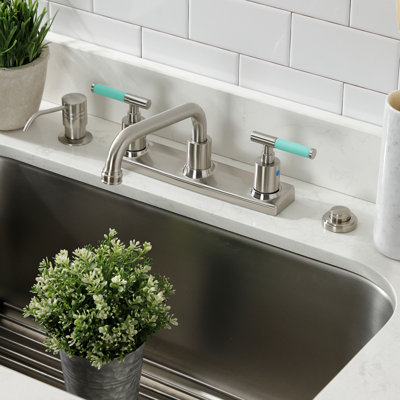 Kingston Brass Kaiser Two-Handle 2-Hole 8" Centerset Kitchen Faucet