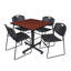 Nicklas square break room table, 4 Zeng stacking chairs-131450073-32668297-32668296