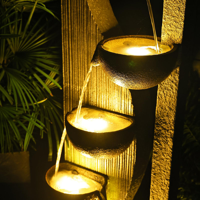Drummans Hand Crafted Weather Resistant Floor Fountain with Light