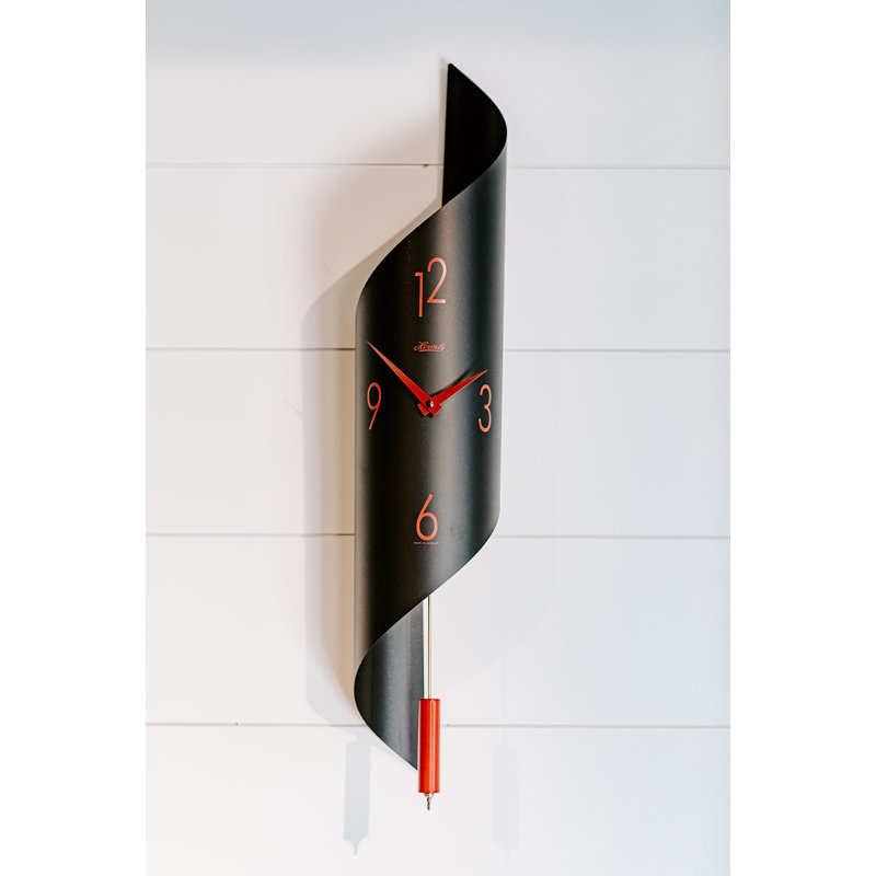 Savannah Metal Wall Clock, Black/Red, Small
