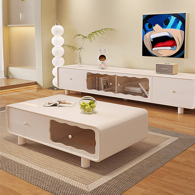 Simple Cream Style Living Room Coffee Table