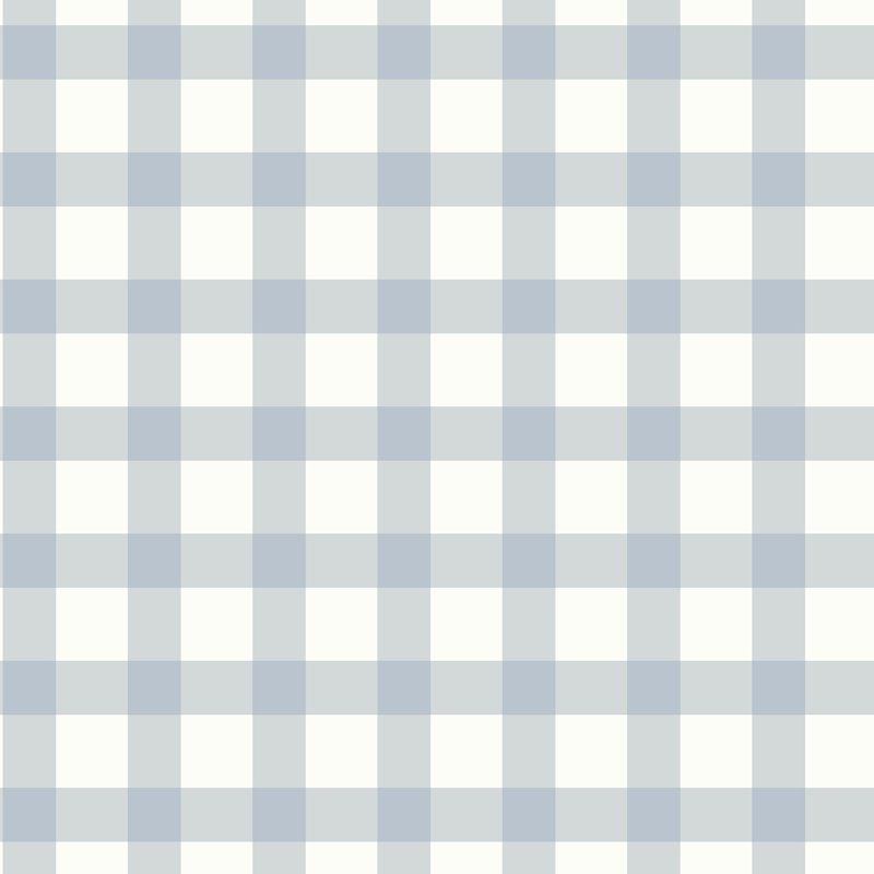 Papier peint vichy bleu Belen, Bleu