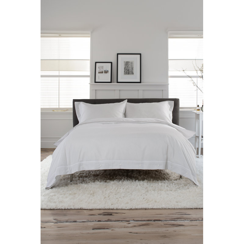 Southport Grey 100% Cotton Cuffed Finish Duvet Cov Cotton Gingham Duvet Cover Set with Pillowcases Included