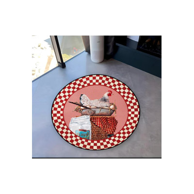 Tapis décoratif moderne à motif tissé à motif de poules et d'œufs