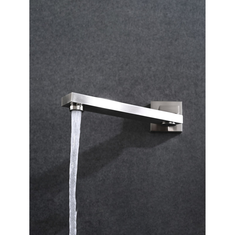 Brushed Nickel Shower - Ceiling Mounted, Stainless Steel With 16" Head & Handheld For Natural And Self-cleaning Nozzle Security Mount, A Refreshing