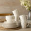 Ensemble de 4 assiettes à salade en grès 9 pouces Linen Cream