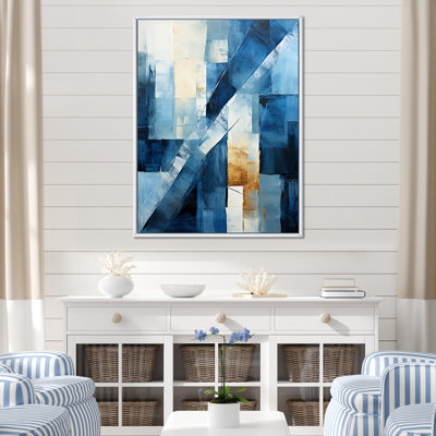 «Blue Nautical Shapes III - Coastal Minimalisme», art mural
