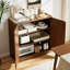 Buffet en forme de vague - Armoire en MDF rétro moderne avec poignées en métal-1283290630
