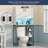 Over The Toilet Storage Cabinet w/ LED, Anti-Tipping Device, White
