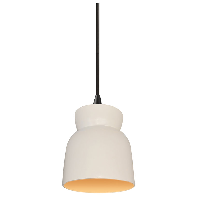 Luminaire suspendu simple en forme de sablier à DEL Sadaris, Blanc mat / or champagne, Bronze foncé