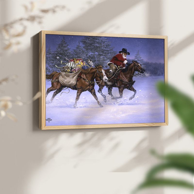 Christmas Rush - Reproduction encadrée - Restickable, H 8 po x l 10 po, Naturel