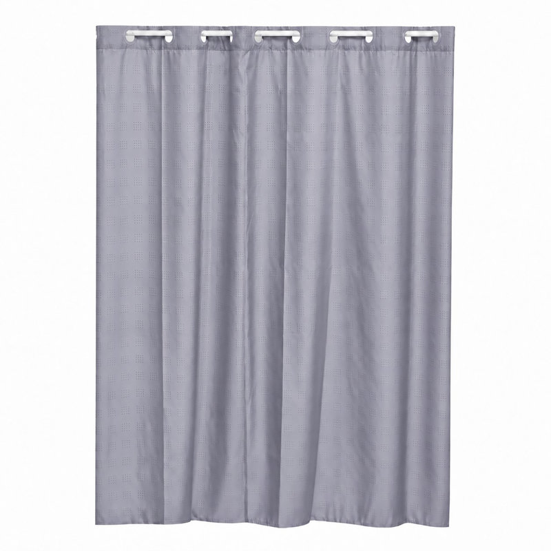Cubic Hookless Extra Long Shower Curtain Polyester, Gray