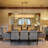 5-Light Chrome Crystal Rectangular Kitchen Island Chandelier