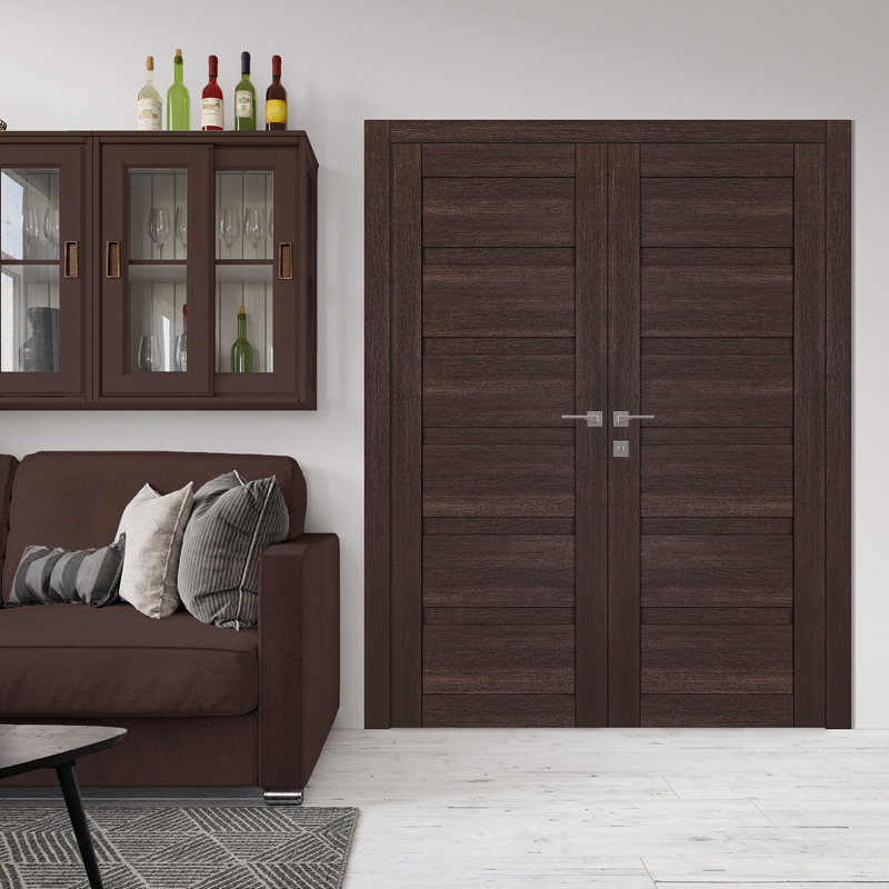 Porte standard en bois manufacturé massif lambrissé Louver, 17,75 po x 95,24 po, Chêne