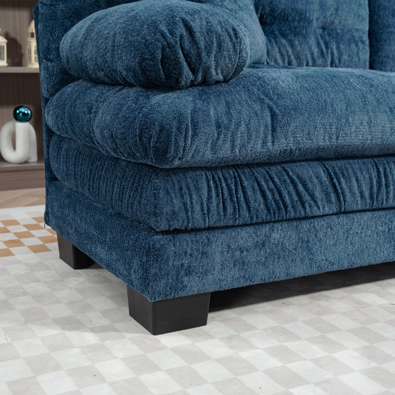 Canapé modulaire à deux places Canapé modulaire à assise profonde Canapé-lit en chenille Canapé-lit