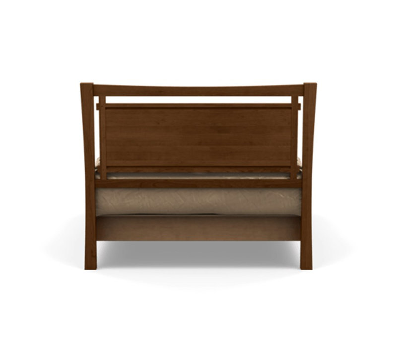 Monterey Solid Wood Storage Bed, King, Saddle Cherry, Ebony Leather