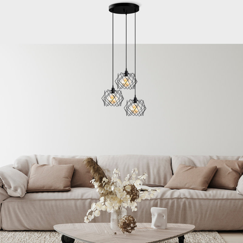 Luminaire suspendu en grappe à 3 lumières