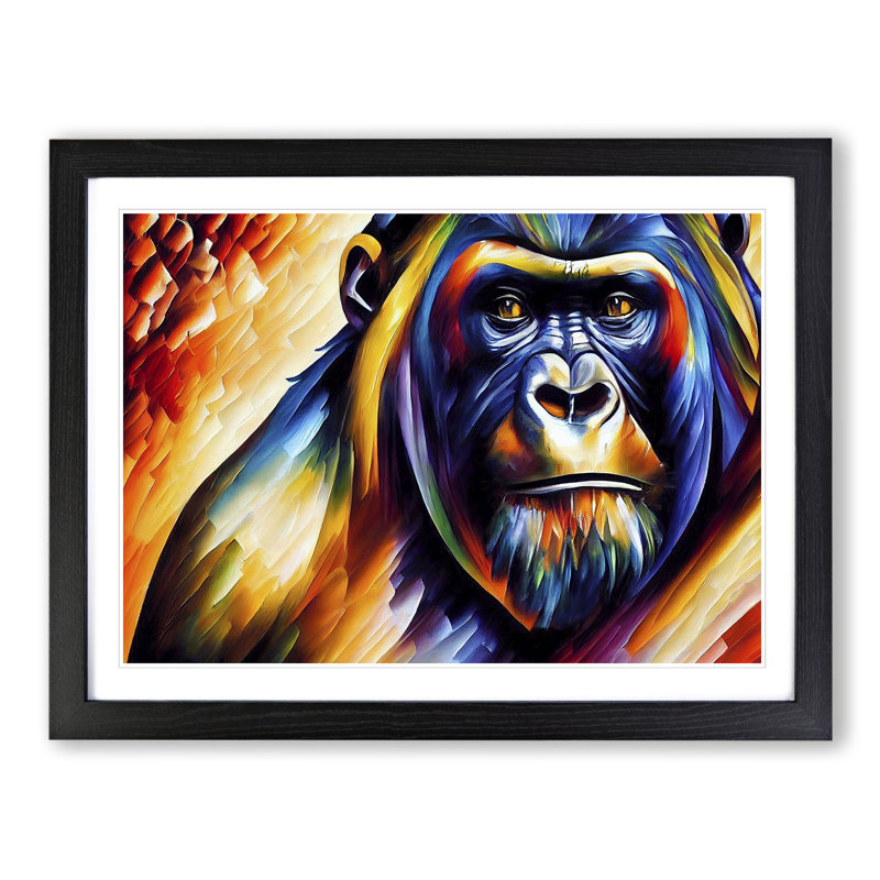 Gorilla Vol.4 Abstract - Single Picture Frame Print, Black Framed, 25cm H x 34cm W x 2cm D
