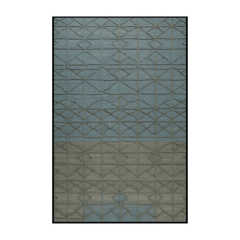 Tapis gris en treillis lavable à la machine, Rectangulaire 3 pi x 5 pi