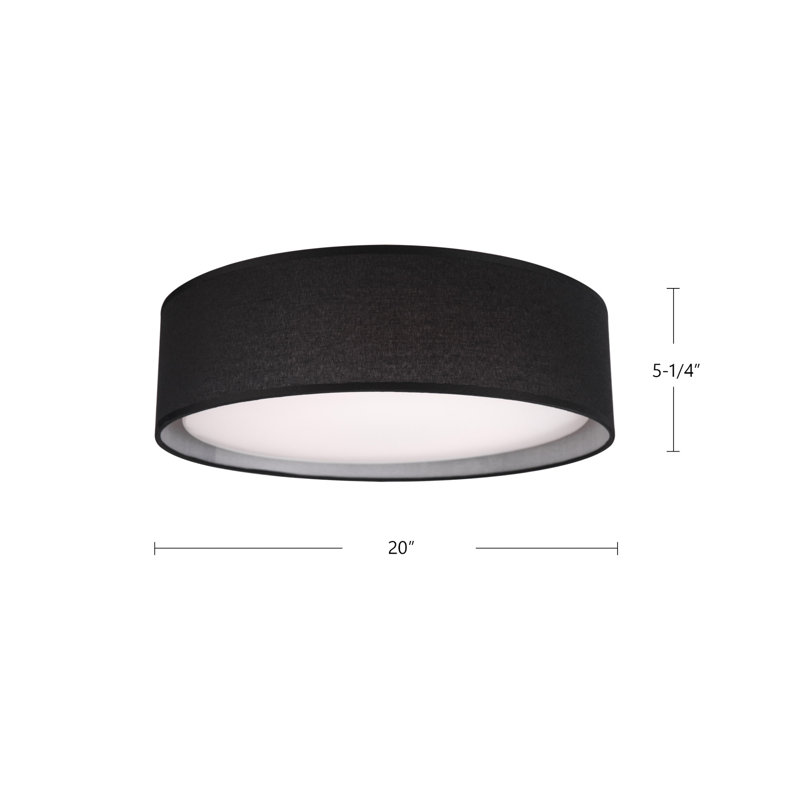 Dalton 1 - Light 20'' LED Flush Mount, Black, Black
