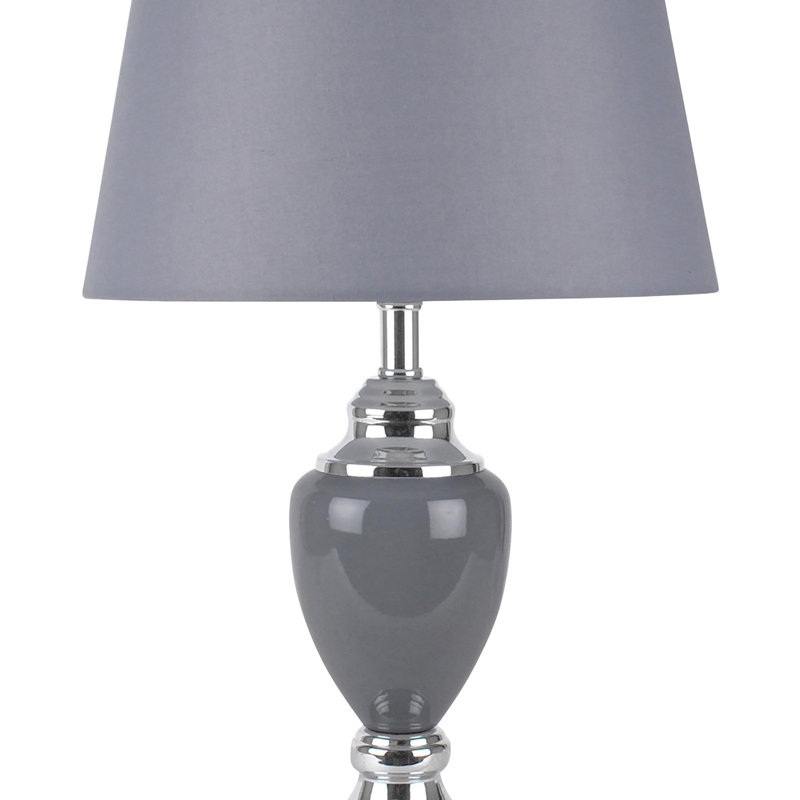 Sandin Metal Table Lamp,  Polished Chrome/Grey, Grey