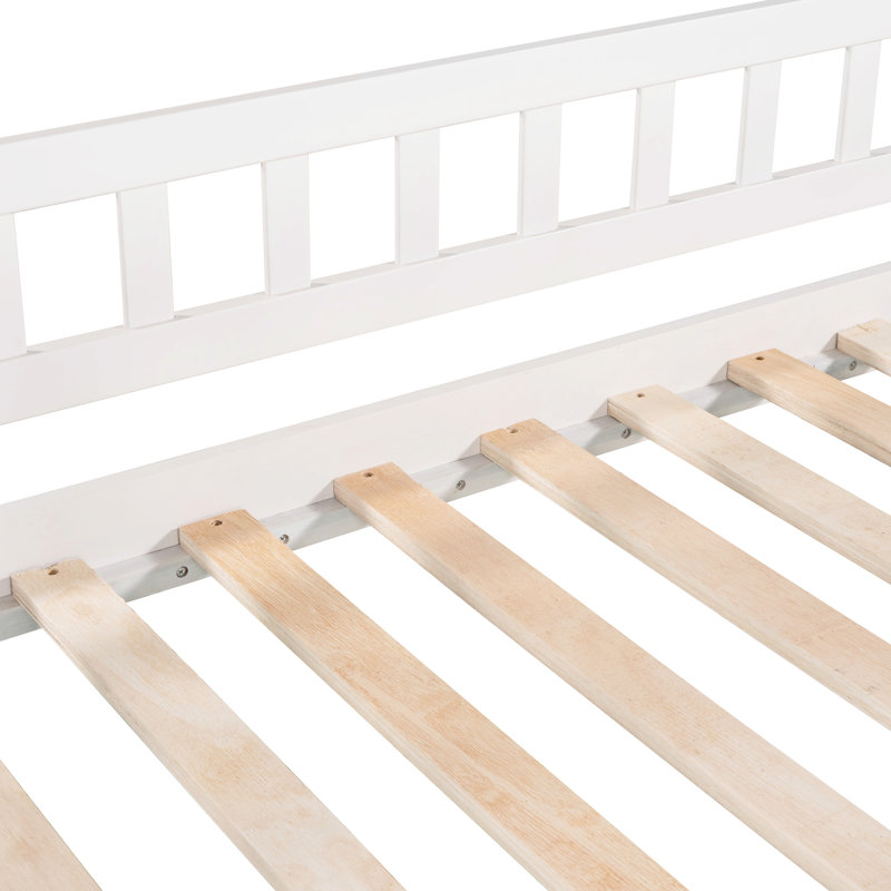 Lit simple superposé avec glissière et deux tiroirs pratiques - Fabrication blanche élégante et sécuritaire