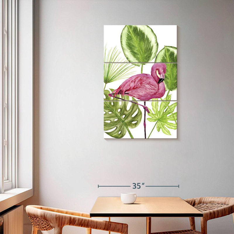 Brampt Pink Tropical Flamingo II, 57" H x 36" W