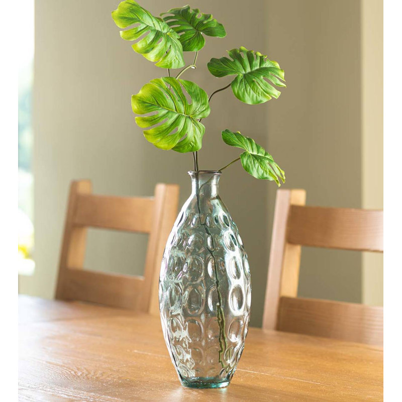 Vase de table en verre 12,5 "Amber, Bleu fumée