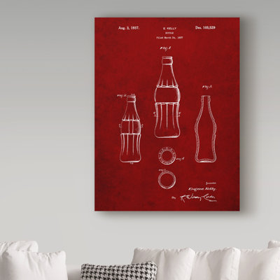 Manilo 'D Patent Coke Bottle' Drawing Print on Wrapped Canvas