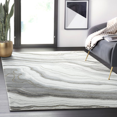 Tapis gris à motif abstrait Miconia