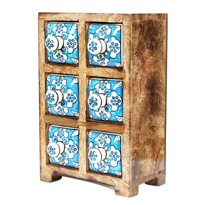 ORIGIN Home Decor Spice Rack 6 Drawers Boxes and Jewelry Boxes | Rectangular Brown Spice Rack - 23x1