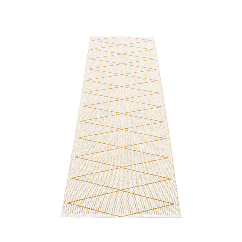 Max Geometric Area Rug in Ochre/White, Runner 2'3" x 8'