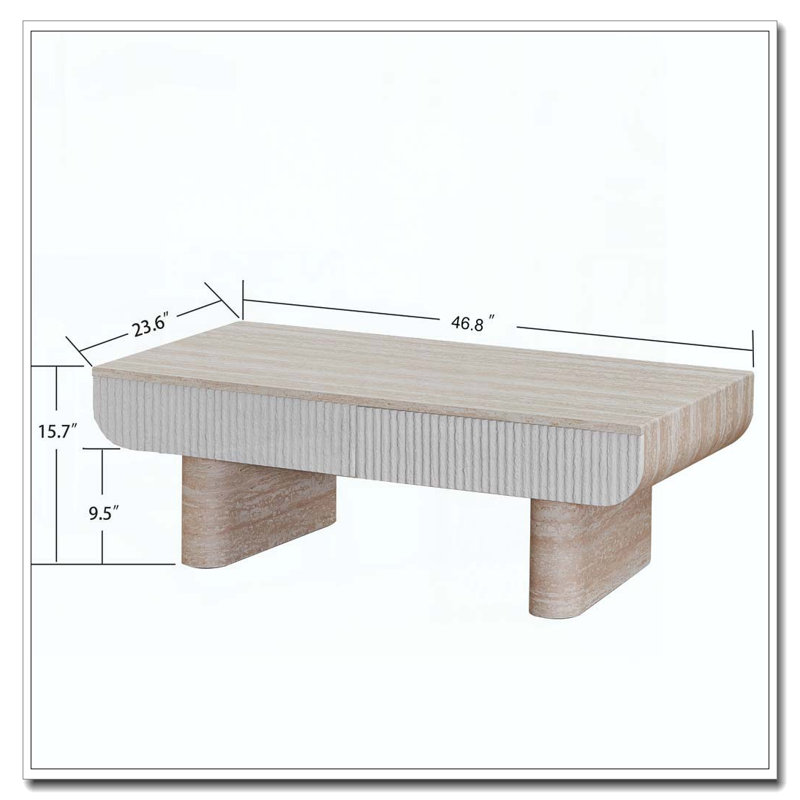 Table basse avec plateau en bois gris, beige brown