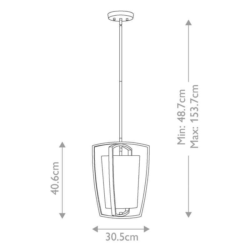 Abbigail 1 - Light Lantern Pendant, Brushed Nickel