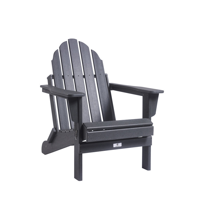 Aponte Foldable Outdoor Adirondack Chair, Grey