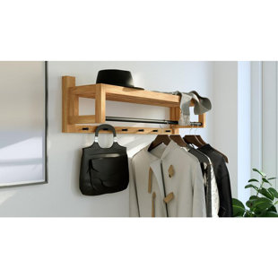 Portemanteaux mural en bois massif Brumback
