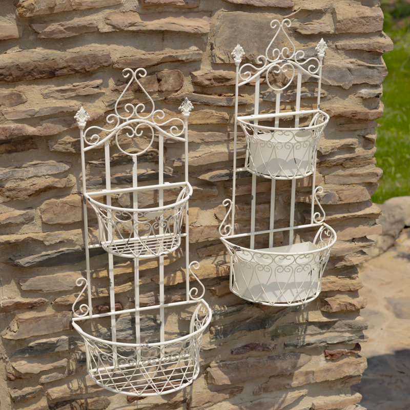 Goulds Iron Wall Planter, Antique White