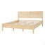 Structure de lit plateforme très grand en bois avec tête de lit à panneau classique, support de lattes en bois, aucun sommier requis, assemblage facile, naturel-132831892