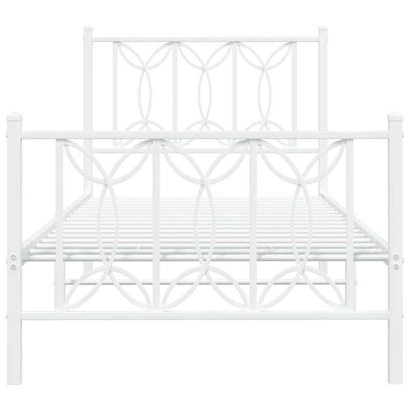 Cadre de lit vidaXL, Blanc, 35,4 po x 74,8 po