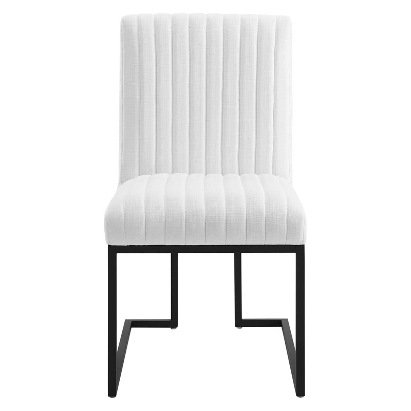 Indulge Channel Tufted Fabric Dining Chair by Modway, White