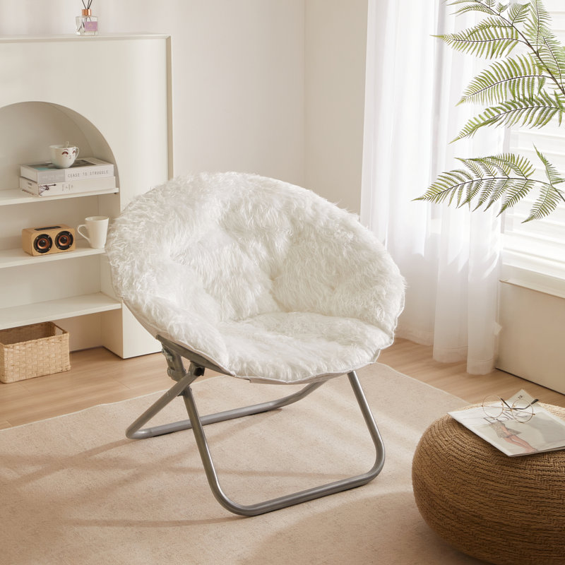 Larson 30" W Papasan Chair, White