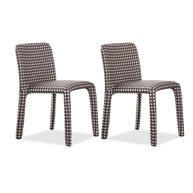 Chaise d'appoint 16,93 po à dossier uni brun (ensemble de 2)